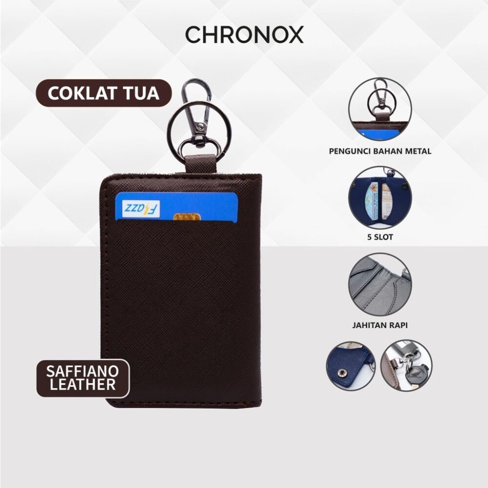 CHRONOX Dompet STNK Mobil Motor Pria Wanita Kulit Saffiano - CARTER - Gambar 7