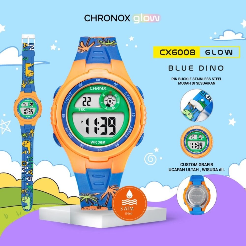Jam Tangan Anak Digital Anti Air Waterproof Sporty Fashion Chronox CX6008 - Gambar 2