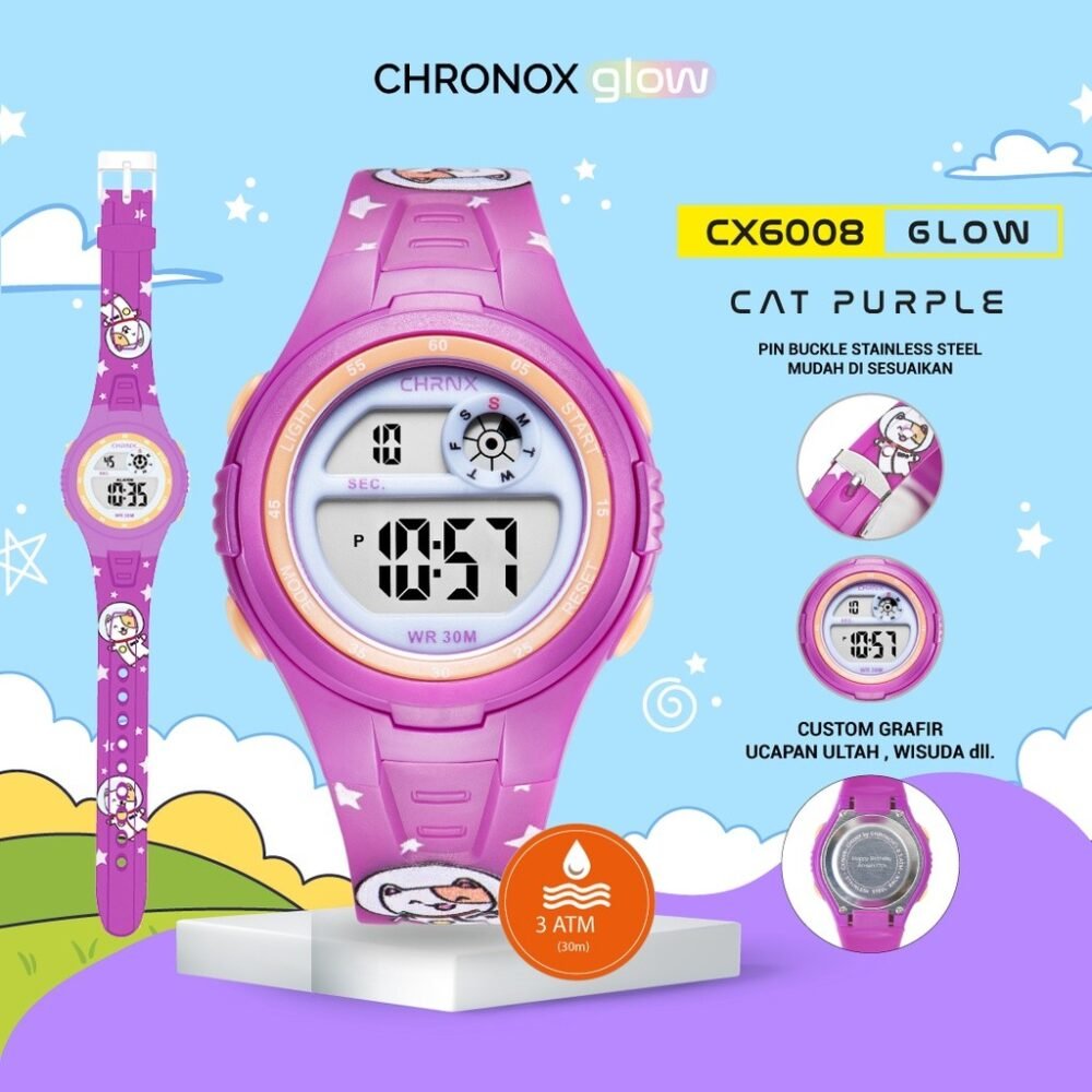 Jam Tangan Anak Digital Anti Air Waterproof Sporty Fashion Chronox CX6008 - Gambar 3