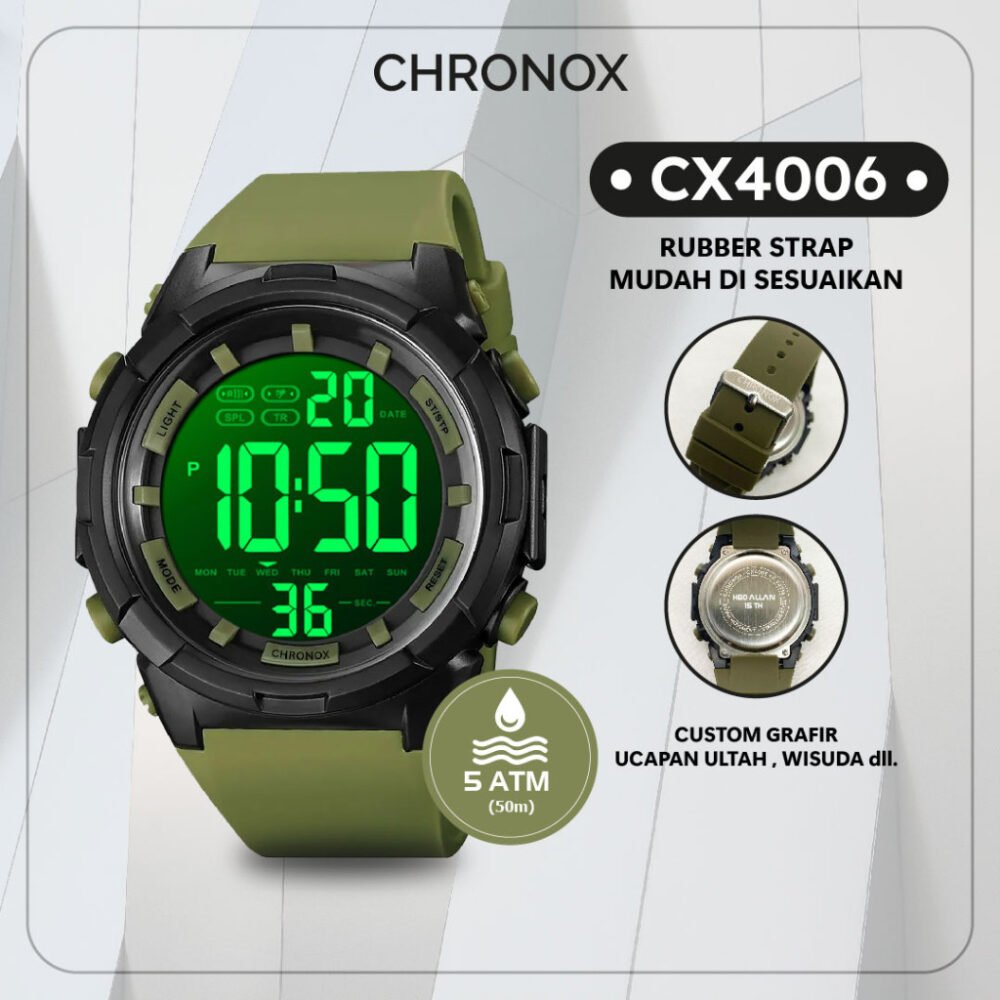 Jam Tangan Digital Unisex Pria Wanita Anti Air Original - Chronox CX4006 Adventurer - Gambar 3