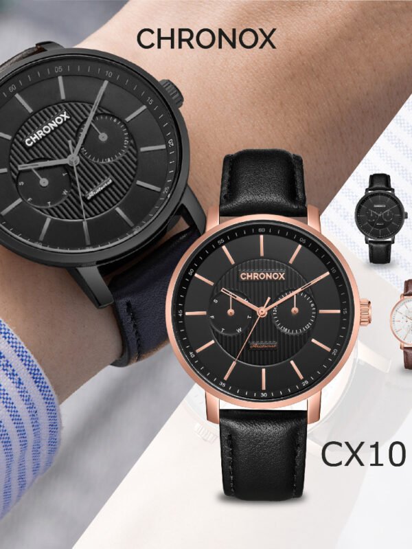 Jam Tangan Pria Analog Anti Air Original Leather Chronox CX1016 Majestic