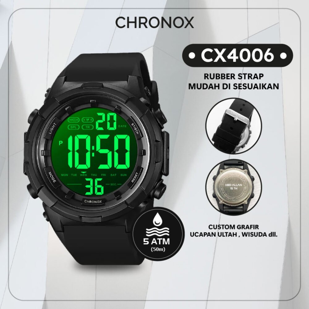 Jam Tangan Digital Unisex Pria Wanita Anti Air Original - Chronox CX4006 Adventurer - Gambar 4
