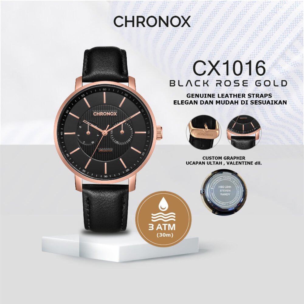 Jam Tangan Pria Analog Anti Air Original Leather Chronox CX1016 Majestic - Gambar 2