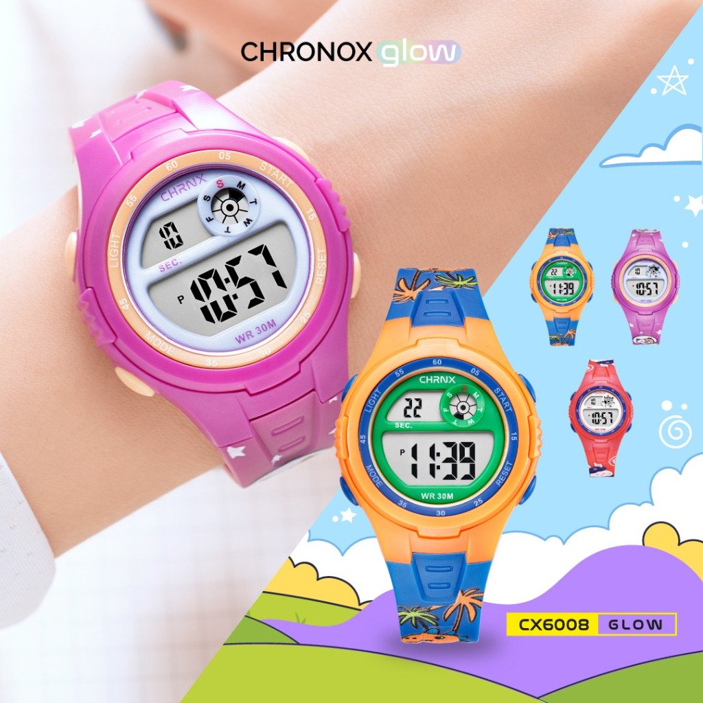 Jam Tangan Anak Digital Anti Air Waterproof Sporty Fashion Chronox CX6008