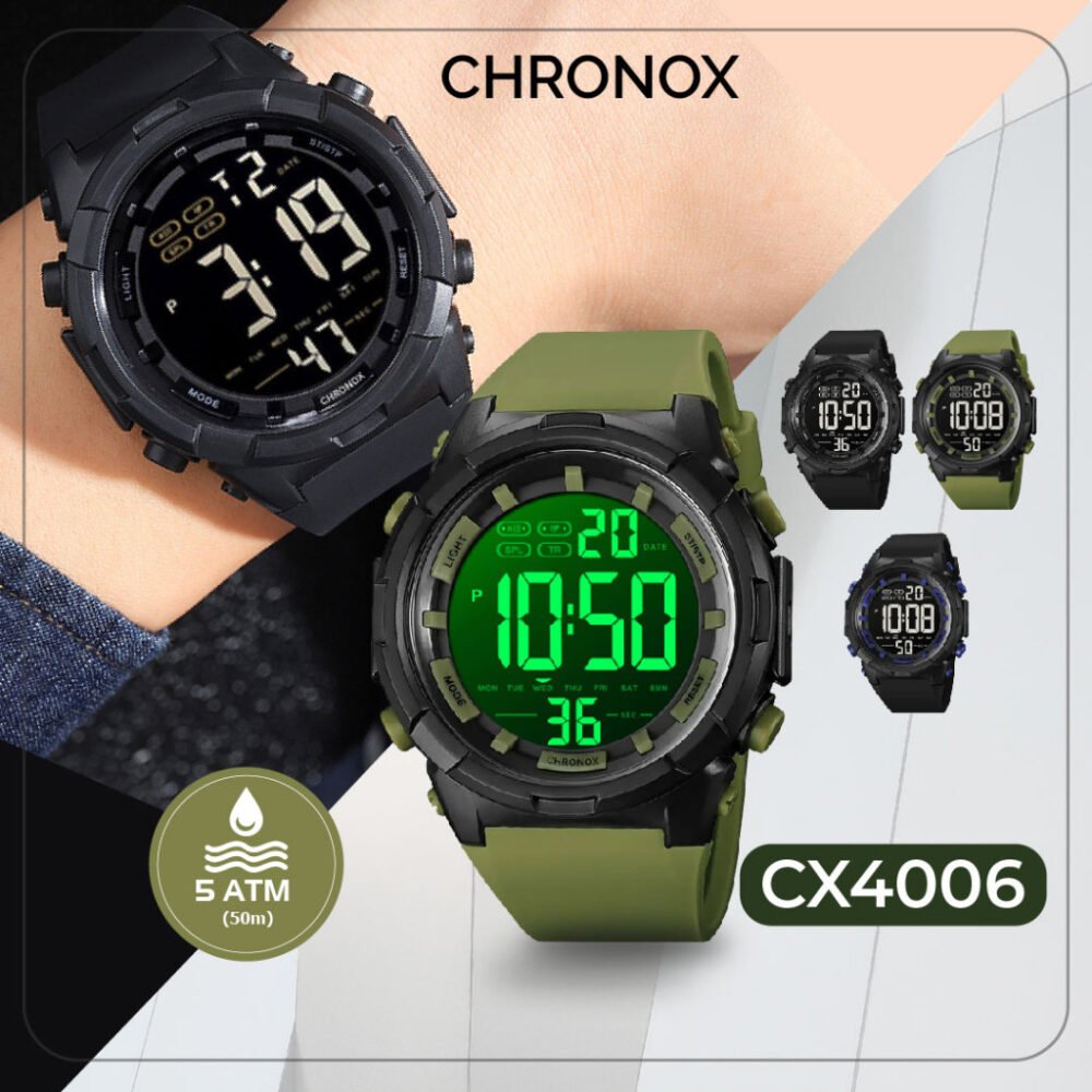 Jam Tangan Digital Unisex Pria Wanita Anti Air Original - Chronox CX4006 Adventurer