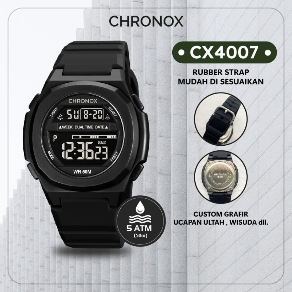 Jam Tangan Digital Unisex Pria Wanita Anti Air Original - Chronox CX4007 Voyager - Gambar 2