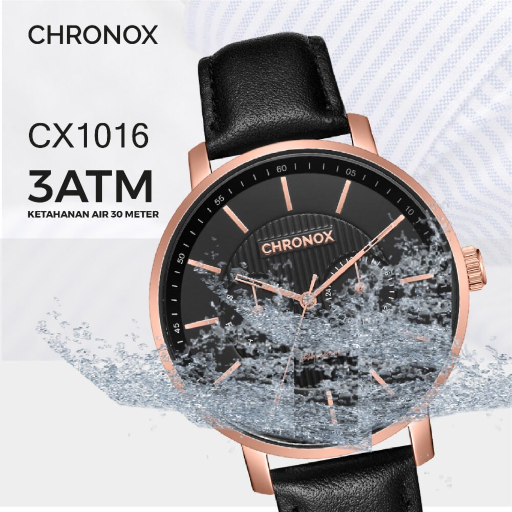 Jam Tangan Pria Analog Anti Air Original Leather Chronox CX1016 Majestic - Gambar 5
