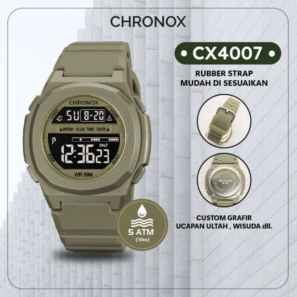 Jam Tangan Digital Unisex Pria Wanita Anti Air Original - Chronox CX4007 Voyager - Gambar 3
