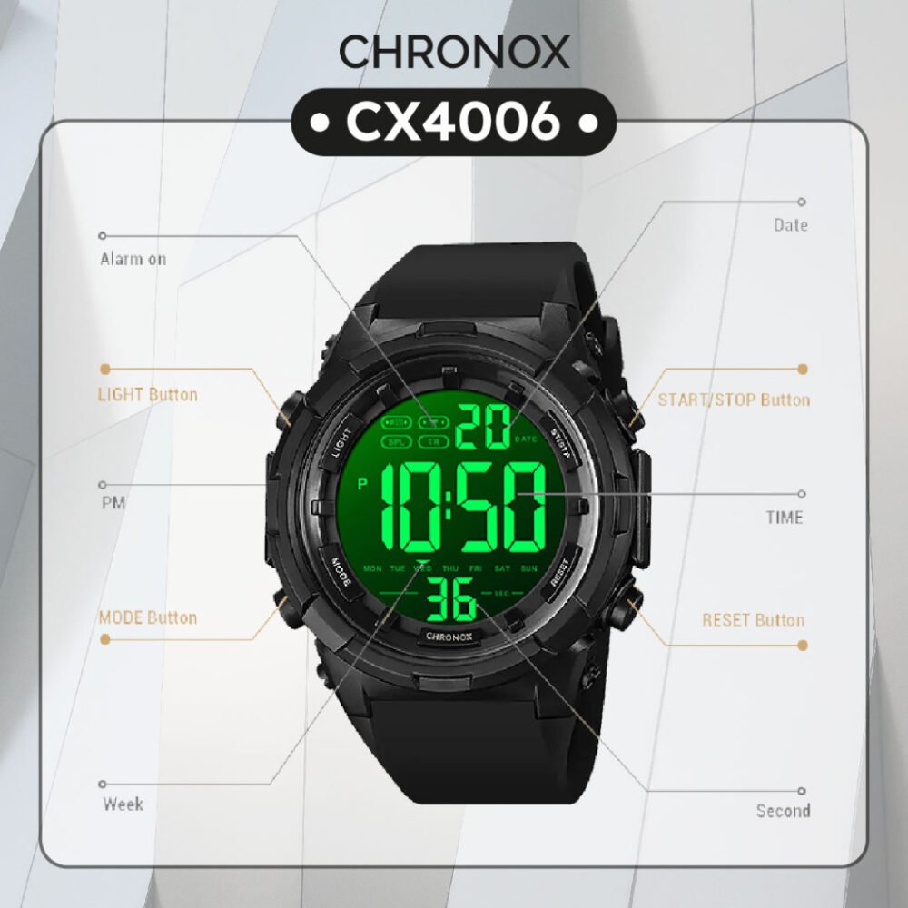Jam Tangan Digital Unisex Pria Wanita Anti Air Original - Chronox CX4006 Adventurer - Gambar 5