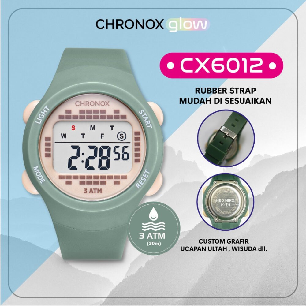 Jam Tangan Digital Unisex Pria Wanita Anti Air Original - Chronox CX6012 [ Baca Diskripsi ] - Gambar 4
