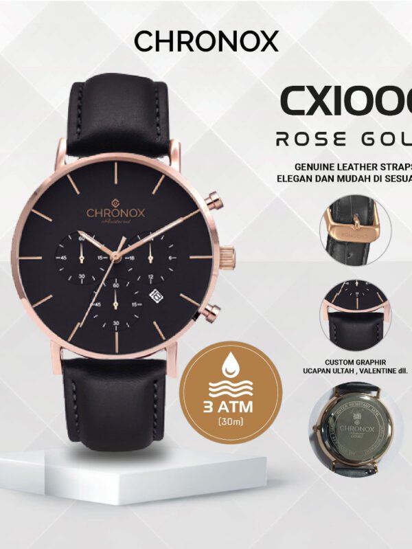 CHRONOX Jam Tangan Pria Kulit Analog - CX1006 EVERLAST