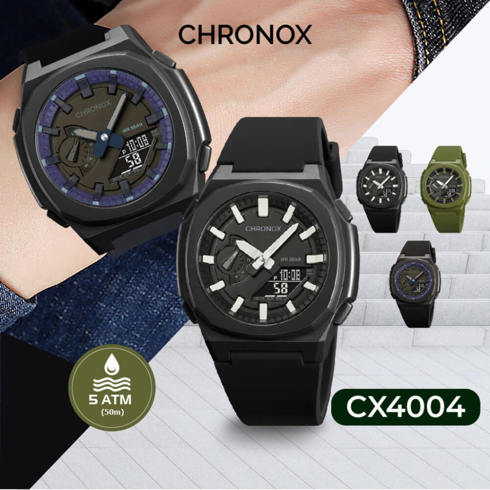 Jam Tangan Analog Digital Unisex Pria Wanita Anti Air Original - Chronox CX4004 Explorer