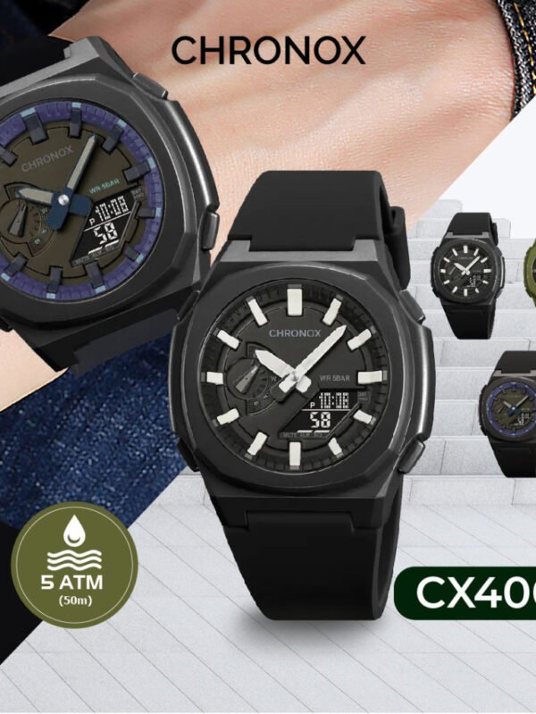 Jam Tangan Analog Digital Unisex Pria Wanita Anti Air Original - Chronox CX4004 Explorer