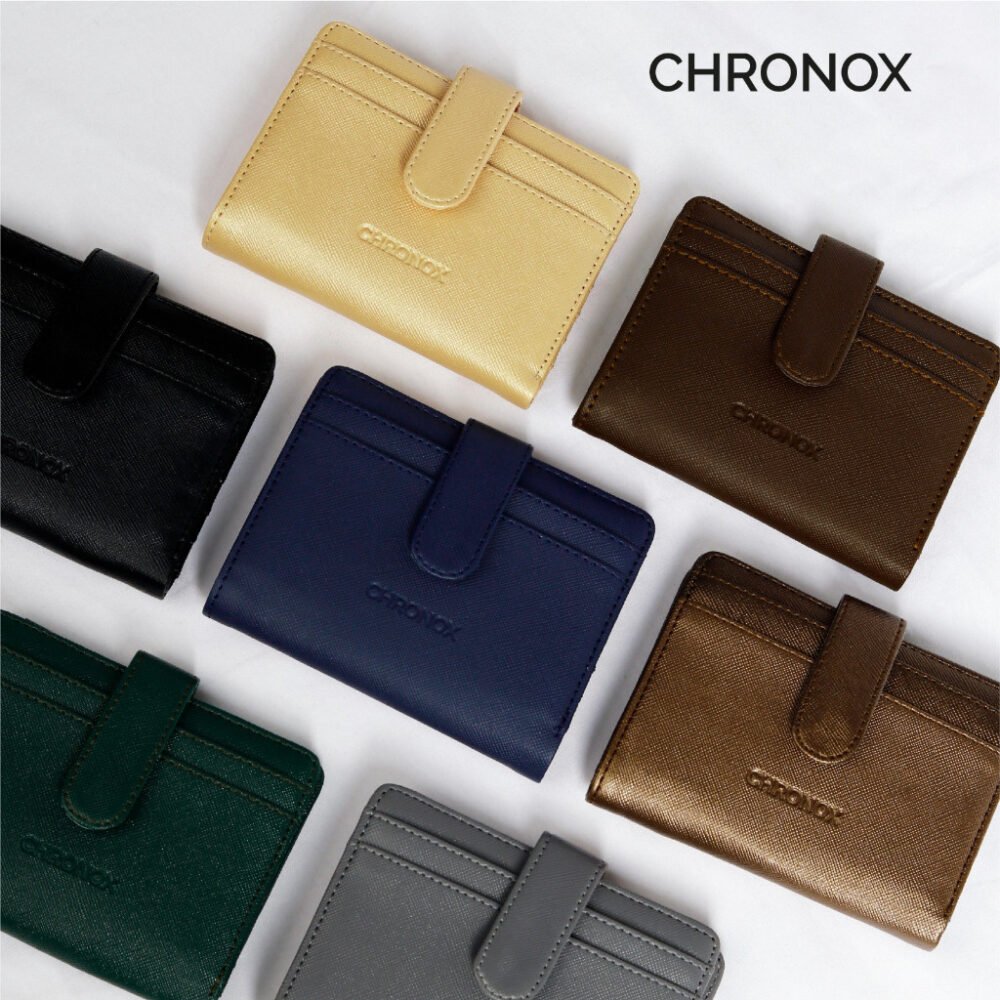 Dompet Kancing Kartu Pria Wanita Saffiano Leather Original Chronox - Gambar 9