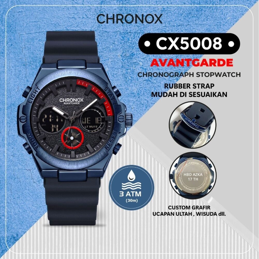 Jam Tangan Pria Analog Digital Anti Air Chronox CX5008 AVANTGARDE - Gambar 4