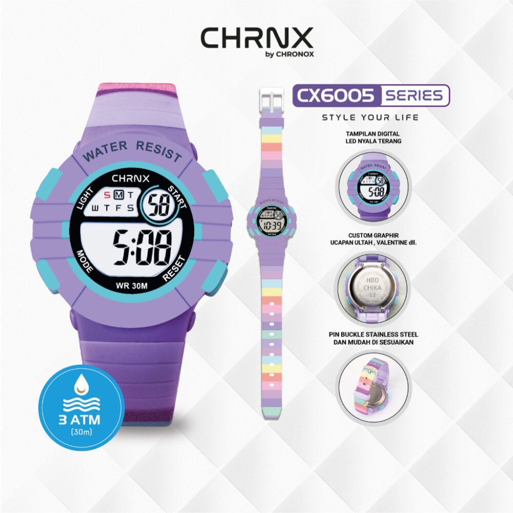 Jam Tangan Anak Digital Anti Air Waterproof Sporty Fashion Chronox CX6005 [ Baca Deskripsi ] - Gambar 5