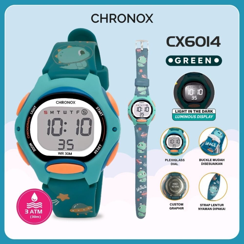 Jam Tangan Digital Anak Perempuan Laki-Laki Anti Air Original - Chronox CX6014 - Gambar 4