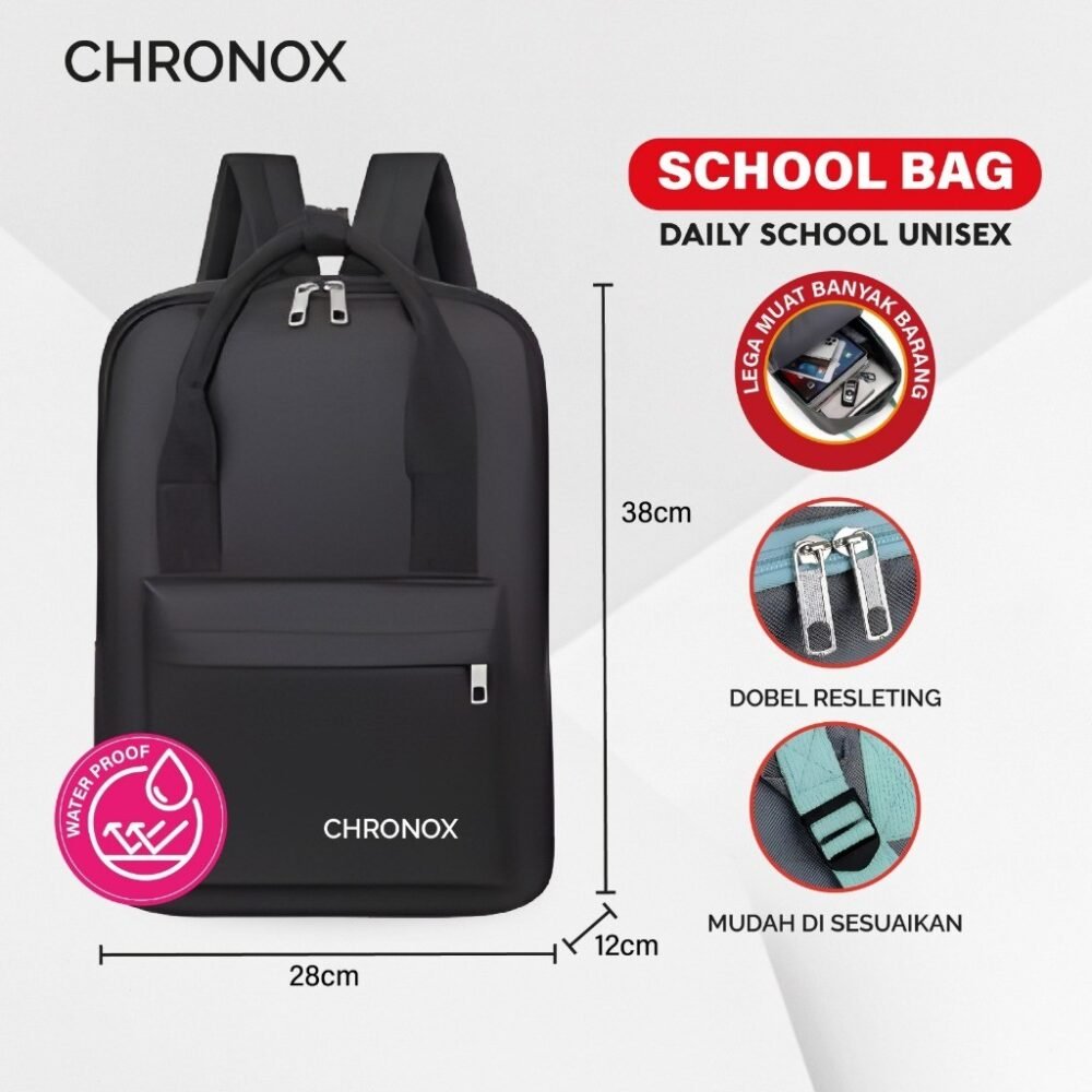 Tas Ransel Pria Wanita Backpack Remaja Dewasa - Tas Sekolah - Chronox SCB - Gambar 5
