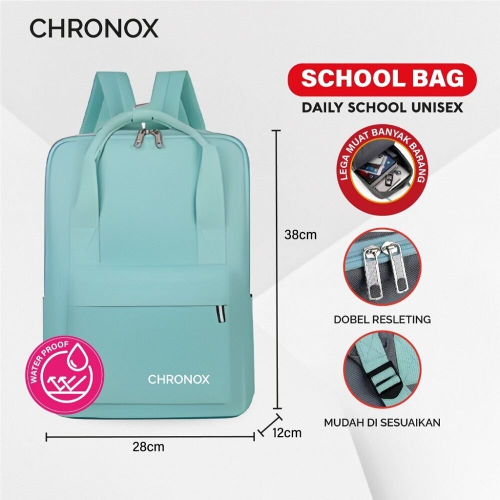 Tas Ransel Pria Wanita Backpack Remaja Dewasa - Tas Sekolah - Chronox SCB - Gambar 4