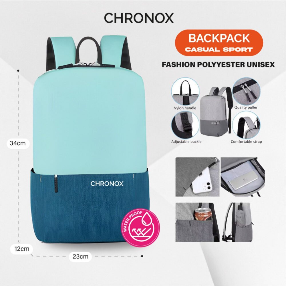 Tas Ransel Tas Sekolah Kerja - Backpack Daily Fit Pria Wanita -  CHRONOX BDF - Gambar 5