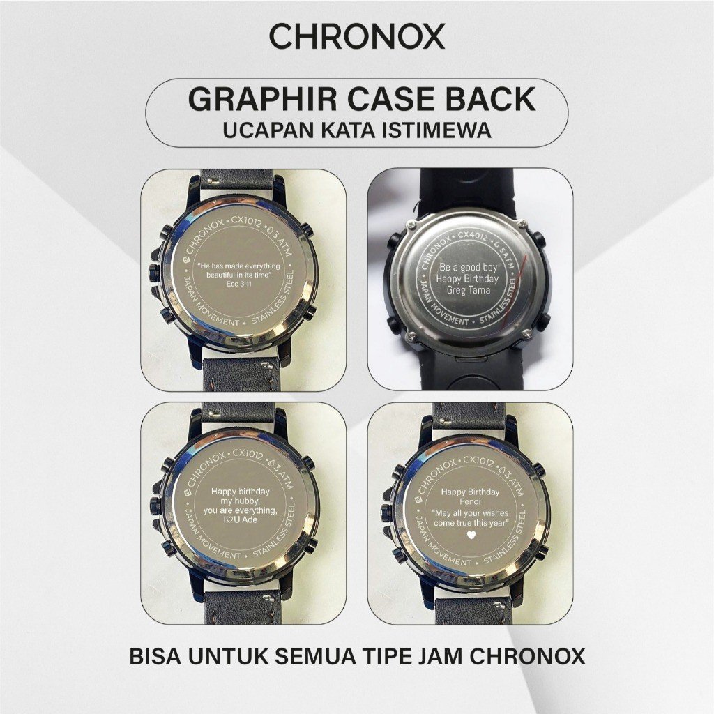 Chronox Jasa Grafir Custom Penutup Plat Besi Jam Tangan Chronox - Gambar 2