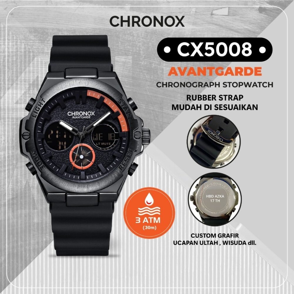 Jam Tangan Pria Analog Digital Anti Air Chronox CX5008 AVANTGARDE - Gambar 3