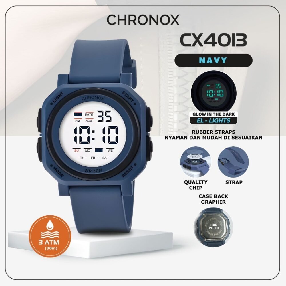 Jam Tangan Digital Unisex Pria Wanita Tahan Air - Chronox CX4013 - Gambar 2