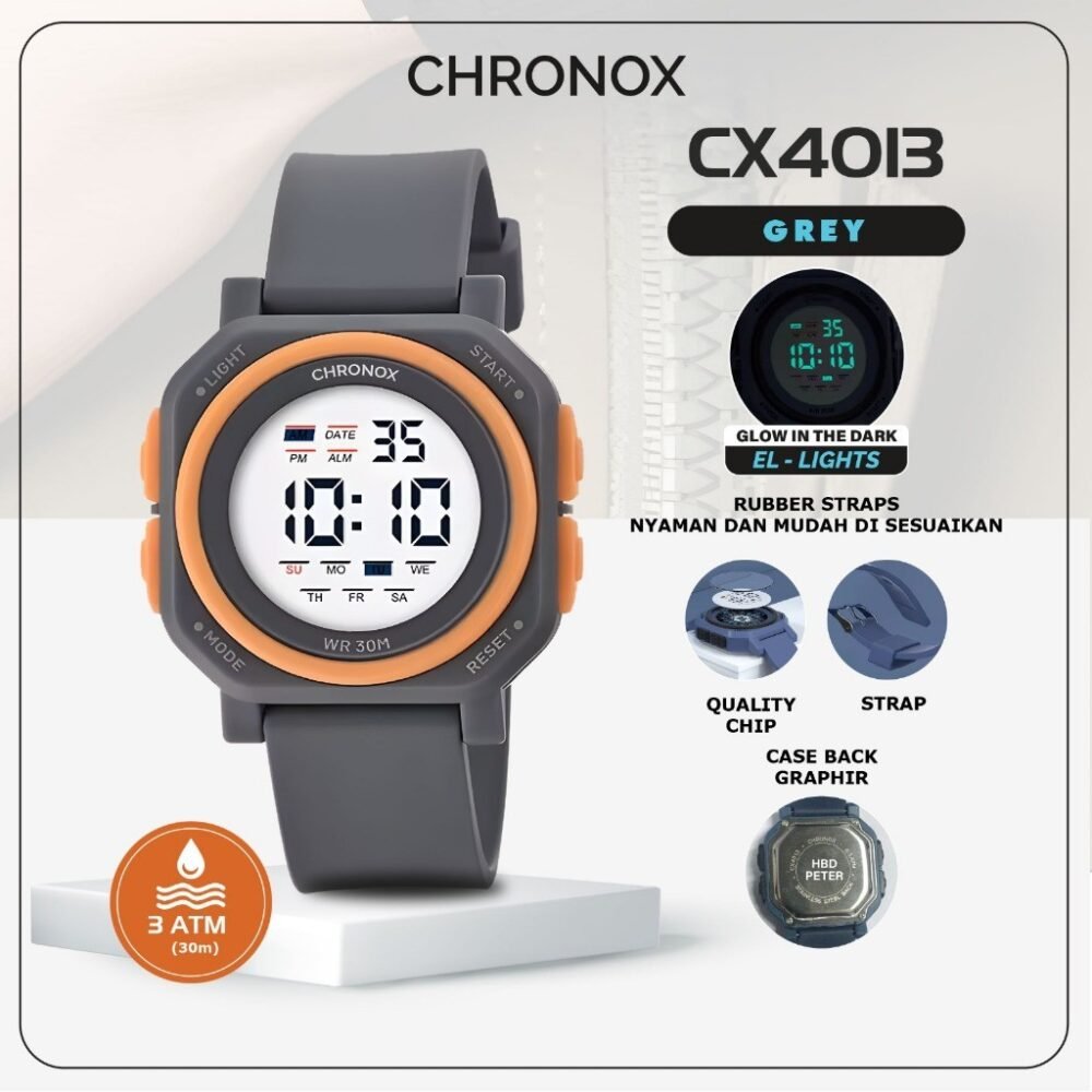 Jam Tangan Digital Unisex Pria Wanita Tahan Air - Chronox CX4013 - Gambar 3