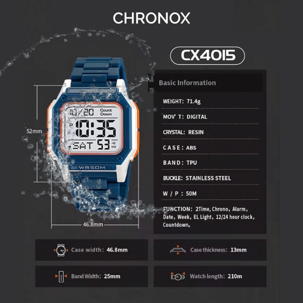 CHRNX by CHRONOX Jam Tangan Digital Unisex Pria Wanita - CX4015 - Gambar 6