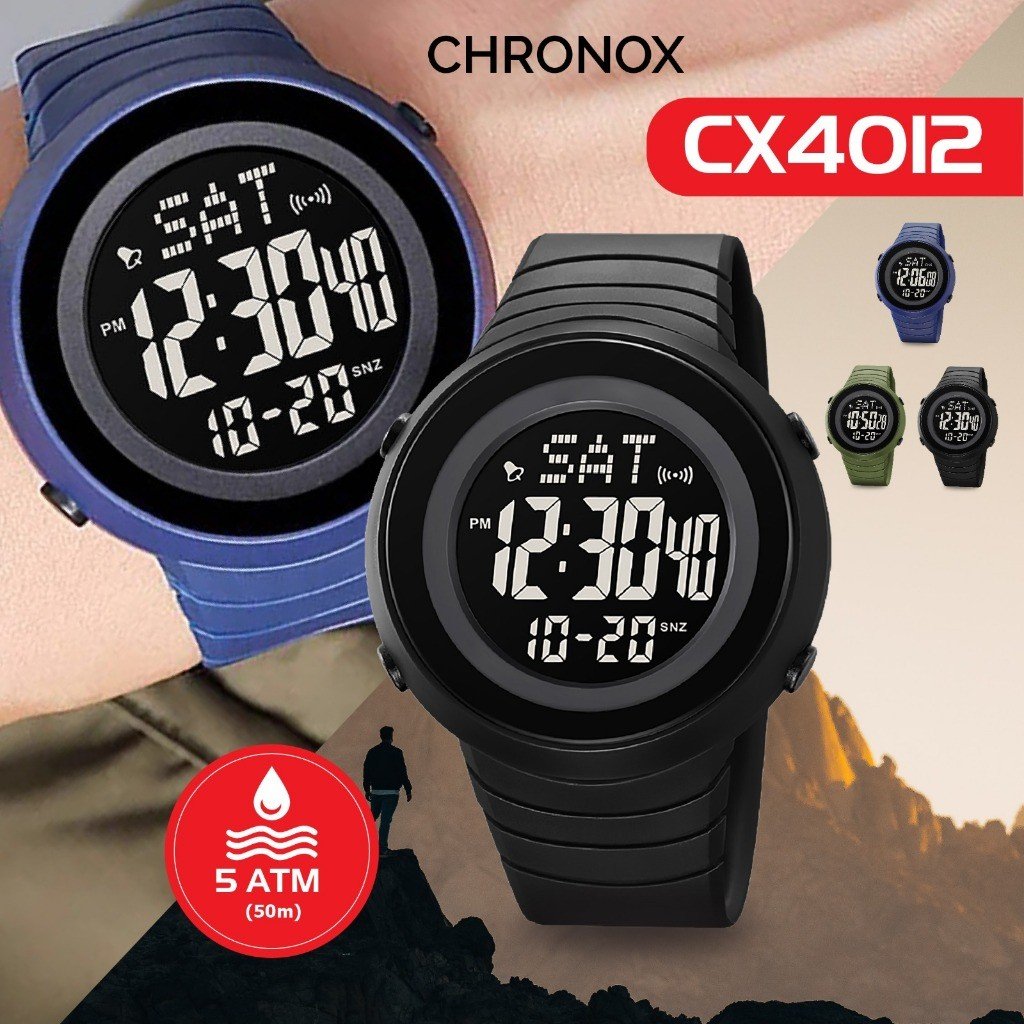 Jam Tangan Digital Unisex Pria Wanita Tahan Air - Chronox CX4012