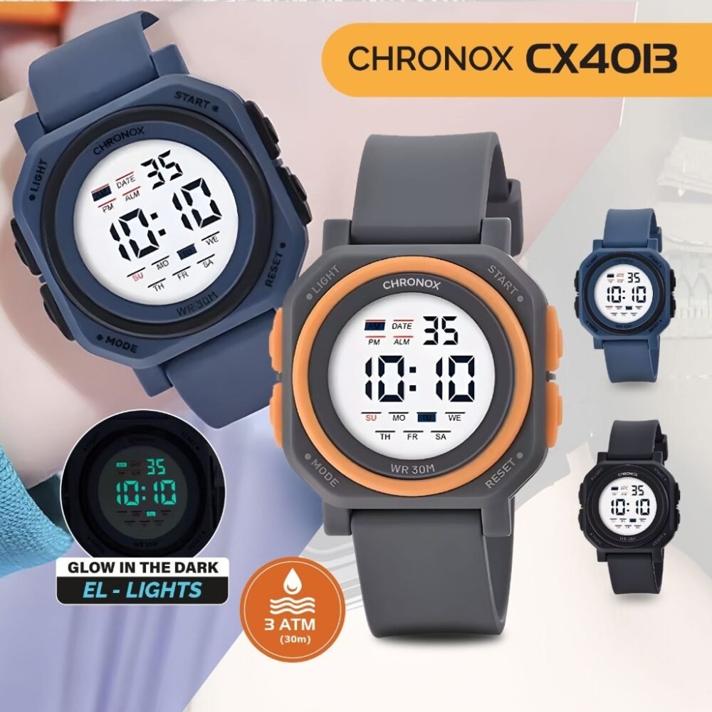 Jam Tangan Digital Unisex Pria Wanita Tahan Air - Chronox CX4013