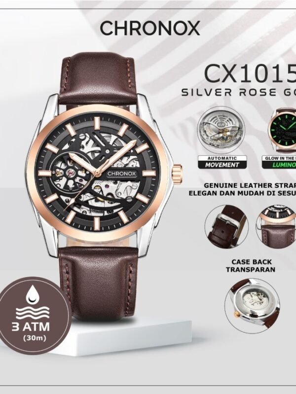 CHRONOX Jam Tangan Pria Kulit Analog - CX1011 AUTOMATIC
