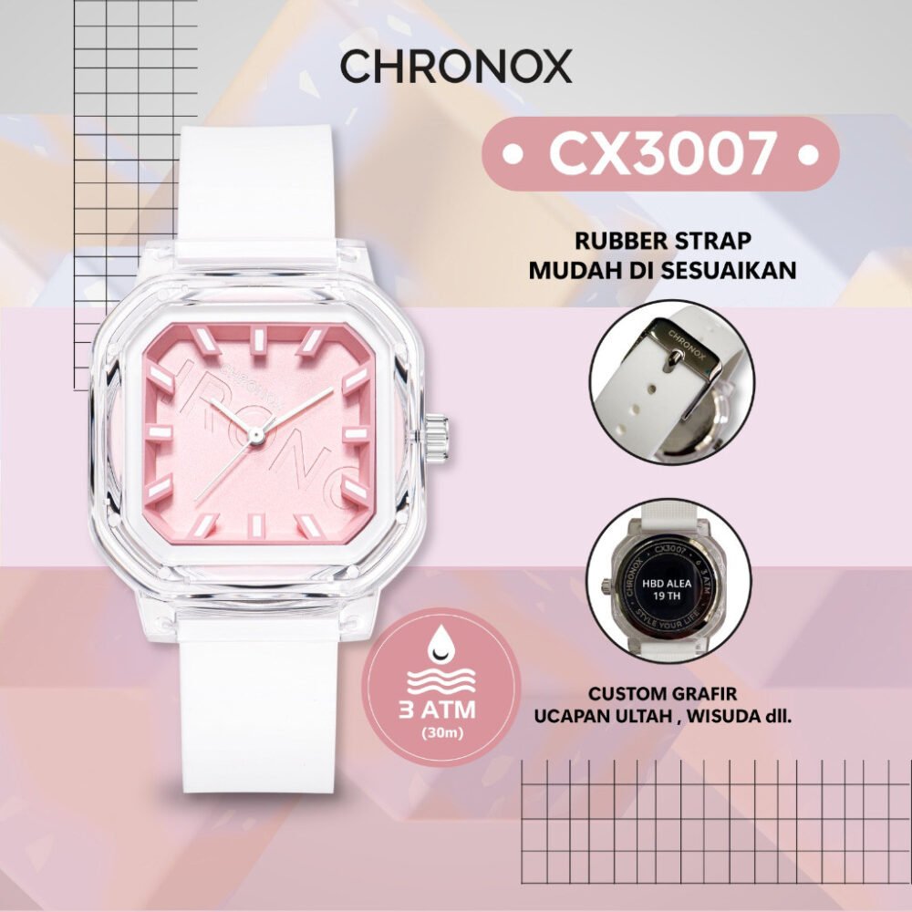 Jam Tangan Analog Kasual Pria Wanita Unisex Anti Air Waterproof Fashion Chronox CX3007 - Gambar 6