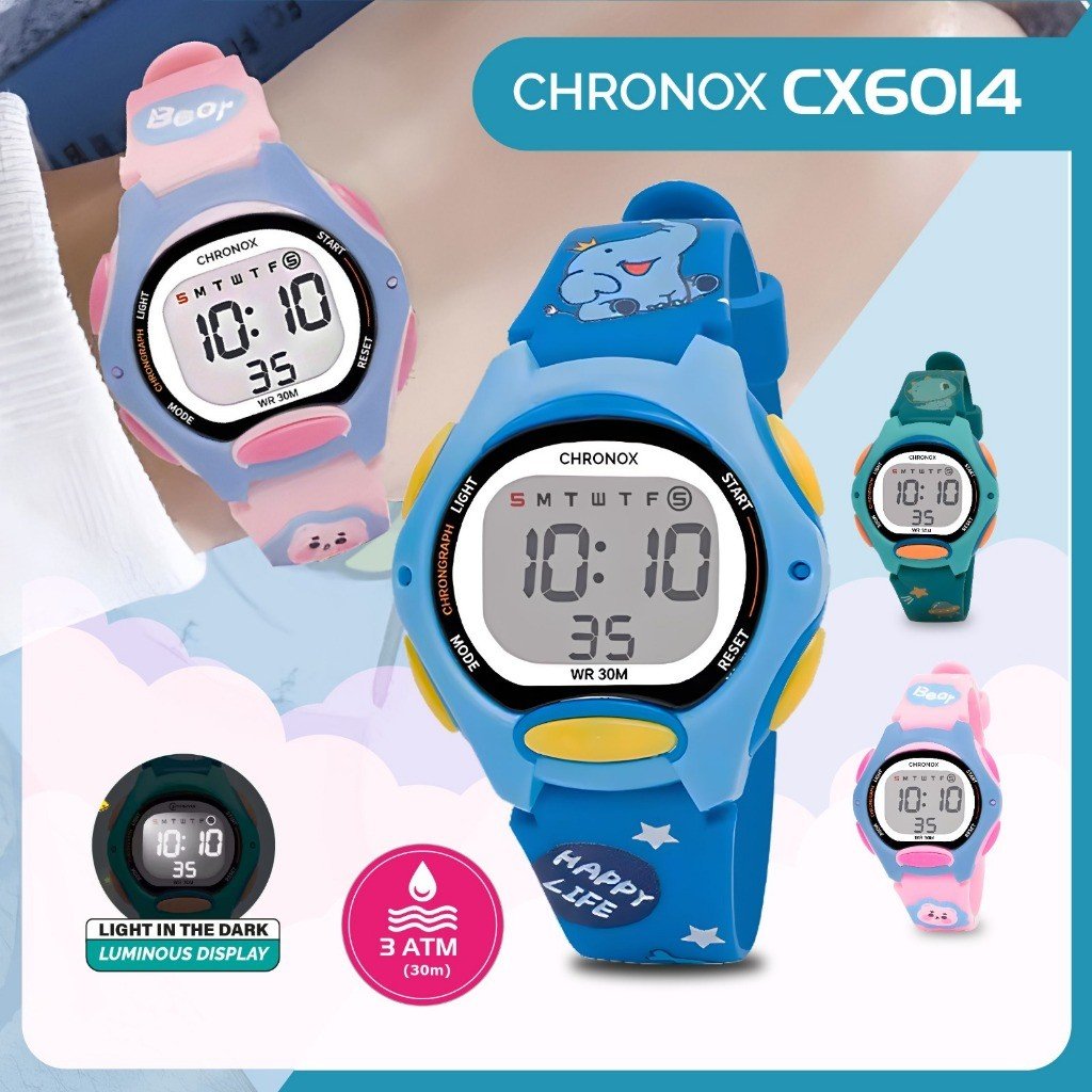 Jam Tangan Digital Anak Perempuan Laki-Laki Anti Air Original - Chronox CX6014
