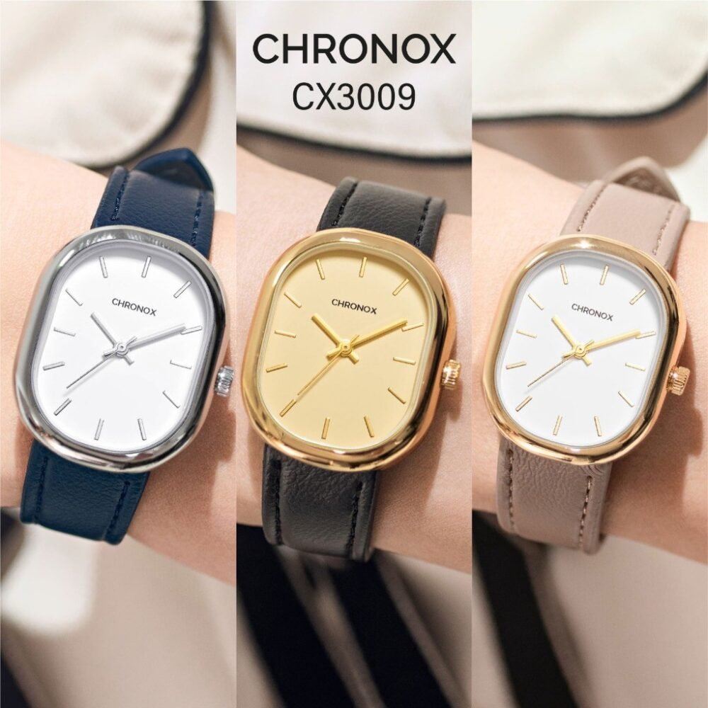 Jam Tangan Analog Wanita Strap Kulit Anti Air Original Quartz Fashion Chronox CX3009 Éclat - Gambar 6