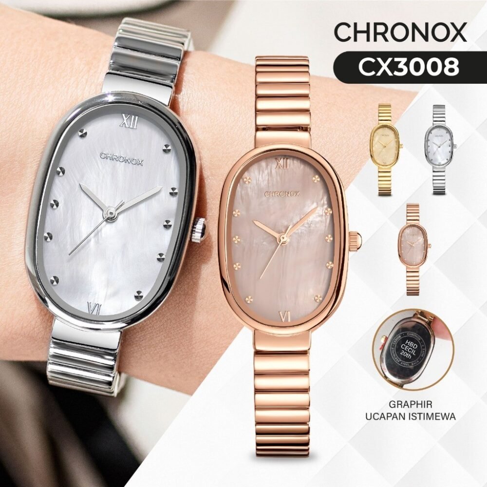 Jam Tangan Analog Wanita Rantai Anti Air Original Quartz Fashion Chronox CX3008 Seraphine