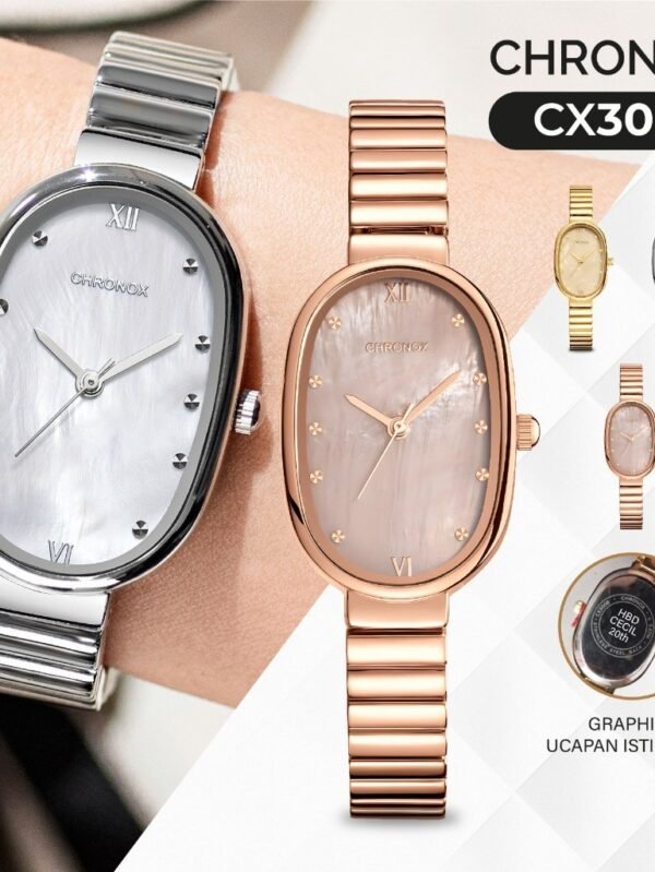 Jam Tangan Analog Wanita Rantai Anti Air Original Quartz Fashion Chronox CX3008 Seraphine