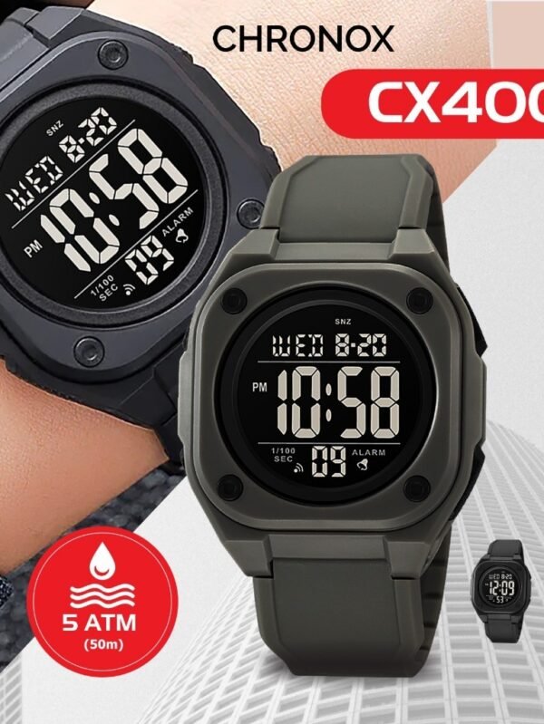 Jam Tangan Digital Unisex Pria Wanita Tahan Air - Chronox CX4009