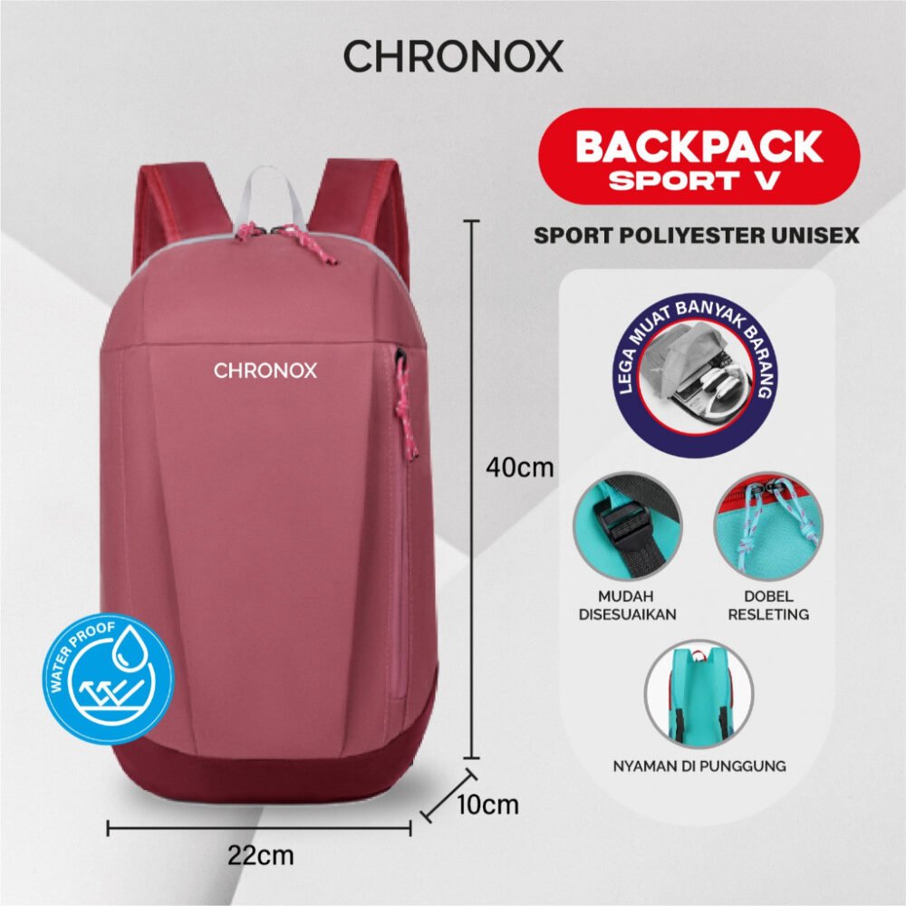 Backpack Sport Daily FIt Ransel Pria Wanita - Tas Sepeda/Hiking/Mendaki - Chronox BSPV - Gambar 2