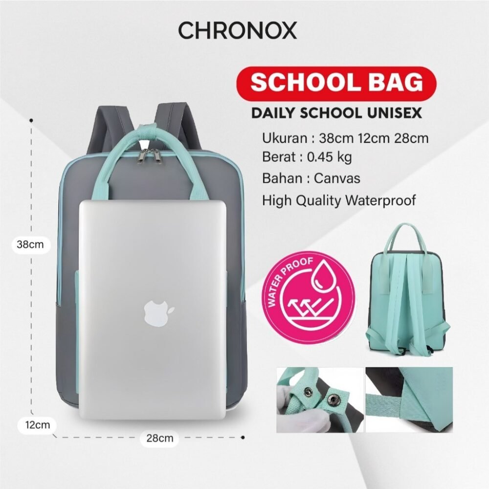 Tas Ransel Pria Wanita Backpack Remaja Dewasa - Tas Sekolah - Chronox SCB - Gambar 8