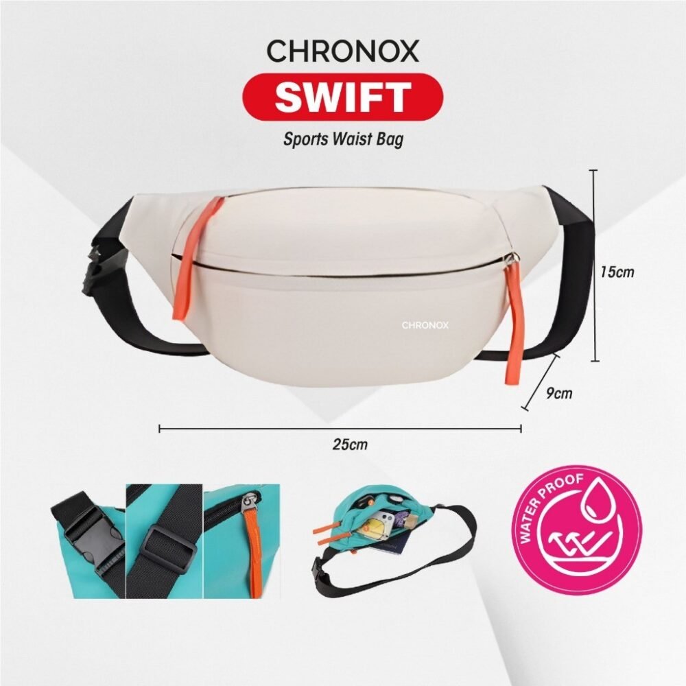 Tas Pinggang Pria Wanita - Waistbag Anti Air - Tas Punggung Serbaguna - CHRONOX SWIFT - Gambar 3