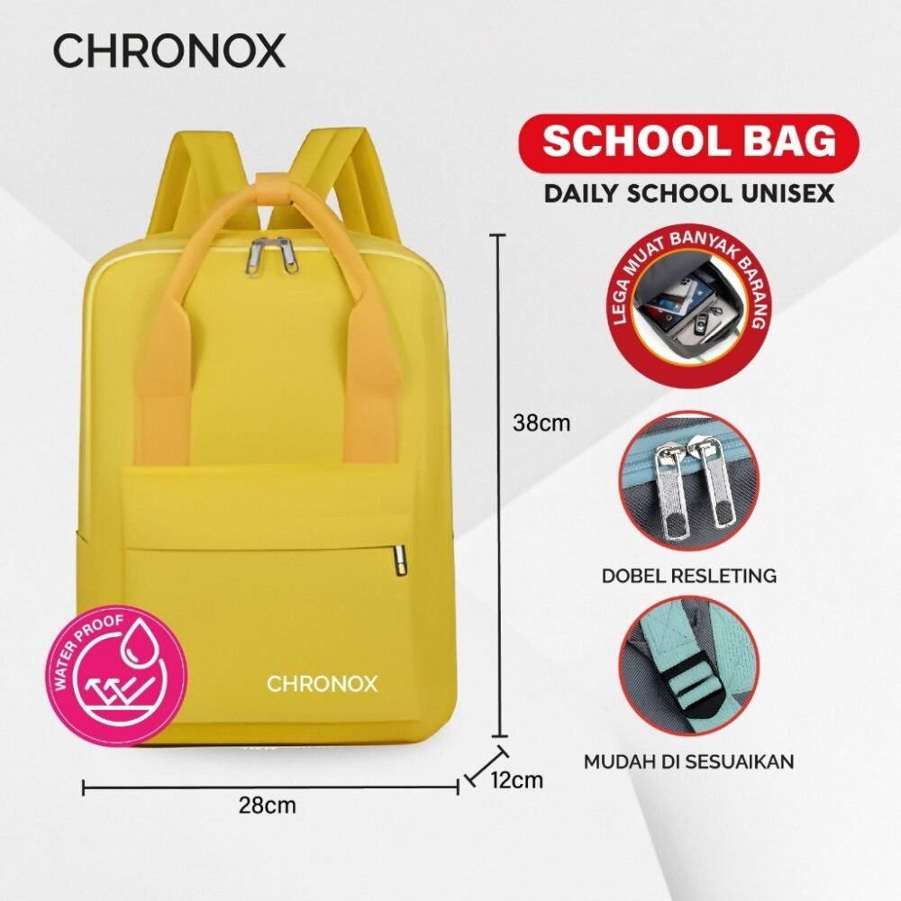Tas Ransel Pria Wanita Backpack Remaja Dewasa - Tas Sekolah - Chronox SCB - Gambar 6