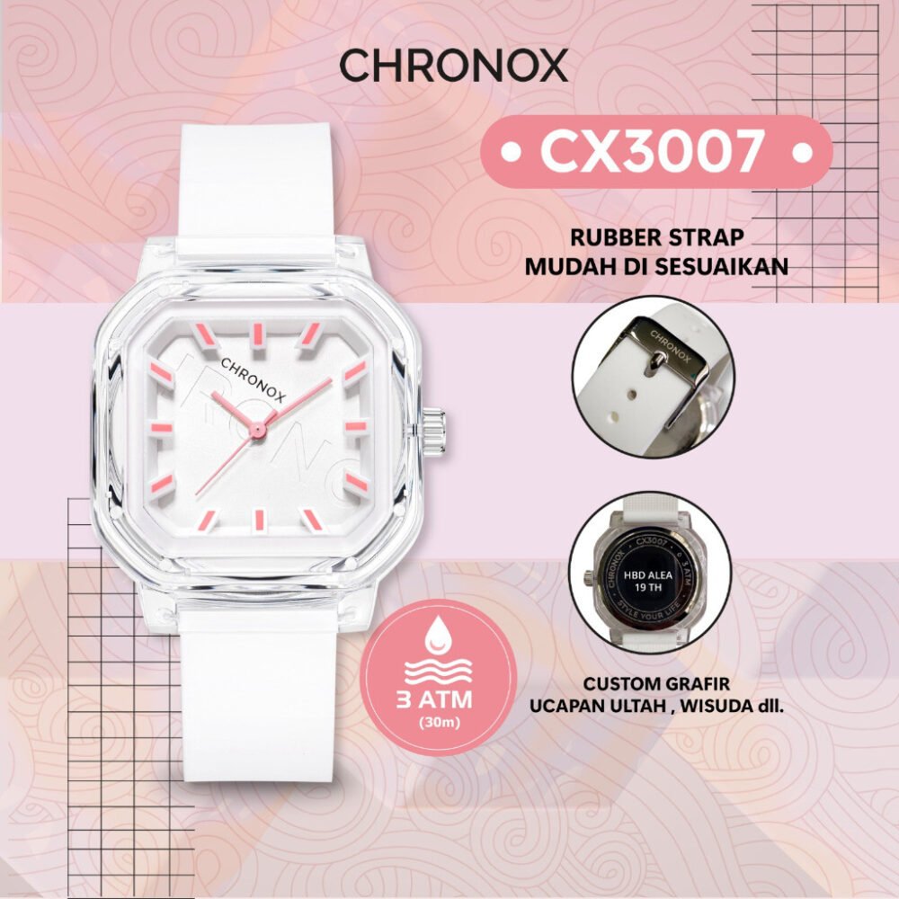 Jam Tangan Analog Kasual Pria Wanita Unisex Anti Air Waterproof Fashion Chronox CX3007 - Gambar 5