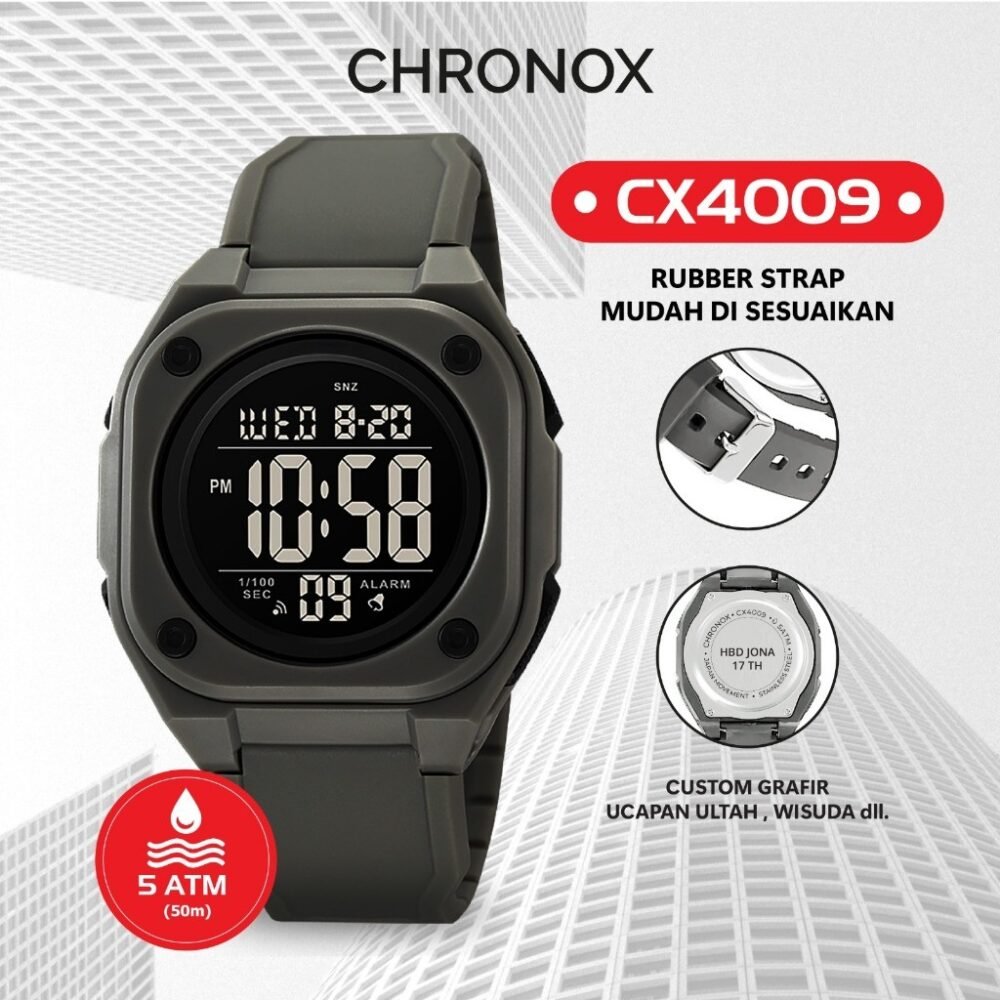 Jam Tangan Digital Unisex Pria Wanita Tahan Air - Chronox CX4009 - Gambar 5