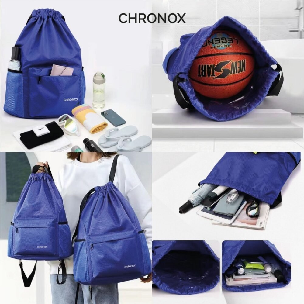 Tas Ransel Serut Pria Wanita - Traveling Hiking Sporty Tas Punggung / Backpack sekolah Gym Joging kuliah - Chronox NOMAD - Gambar 8