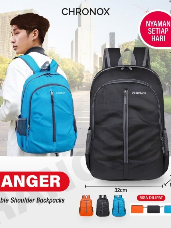 Tas Ransel Sekolah Kuliah Kerja - Backpack Bahan Waterproof Tas Laptop Anti Air - CHRONOX RANGER