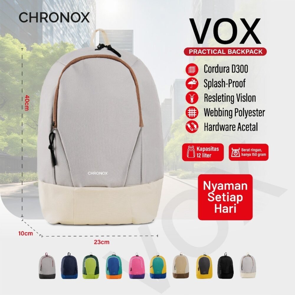Chronox VOX Backpack Sport Daily FIt Ransel Pria Wanita - Tas Sepeda/Hiking/Mendaki - Gambar 7