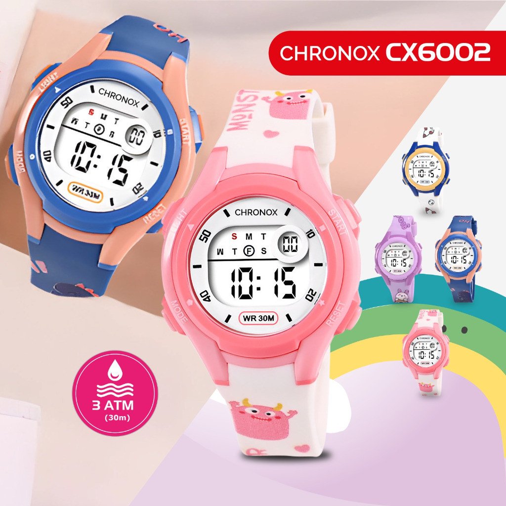 Jam Tangan Anak Digital Anti Air Waterproof Sporty Fashion Chronox CX6002 [ Baca Deskripsi]