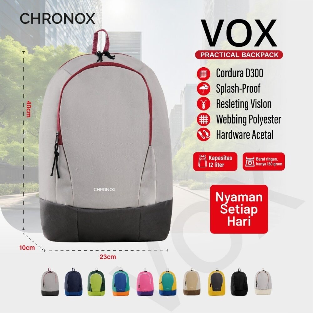 Chronox VOX Backpack Sport Daily FIt Ransel Pria Wanita - Tas Sepeda/Hiking/Mendaki - Gambar 3