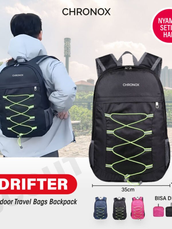 Tas Ransel dan Bahu - Travel Bag Anti Air Backpack Tas Ransel Sekolah Kuliah Olahraga Dapat Dilipat - CHRONOX DRIFTER